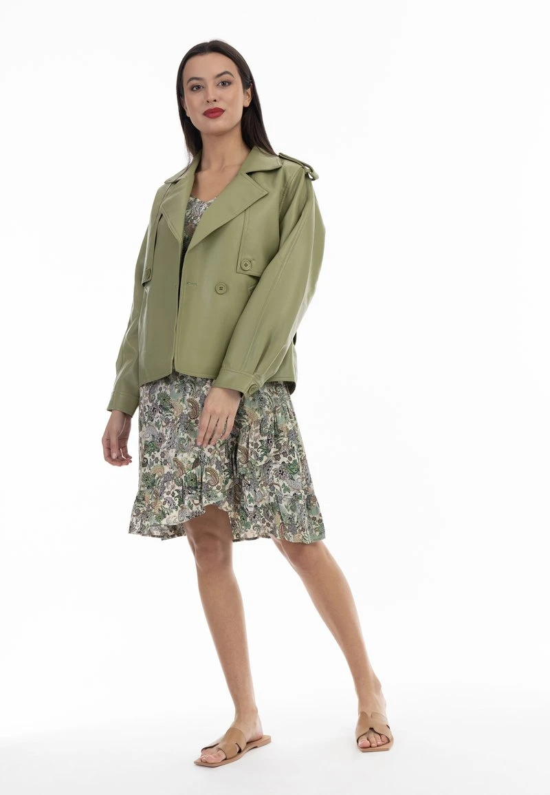 Faina Kunstlederjacke - Hellgrün 4 Faina Kunstlederjacke - Hellgrün - Image 2