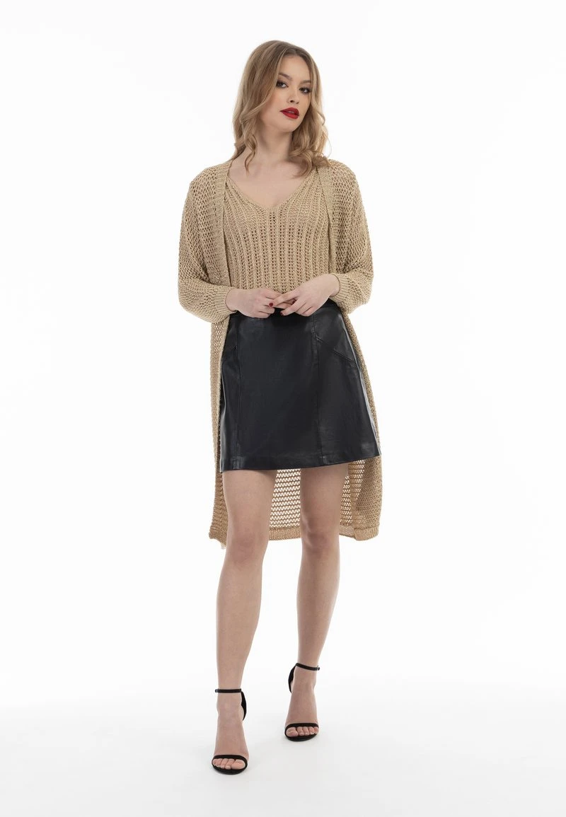 Faina MIT EFFEKTGARN - Strickjacke - Creme Gold 3 Faina MIT EFFEKTGARN - Strickjacke - Creme Gold