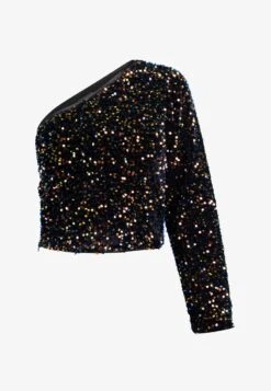 Faina ONE-SHOULDER-PAILLETTEN DULCEY - Bluse - Blau -Faina Verkauf 2865b64a2c304a9b946317d17a2159e5