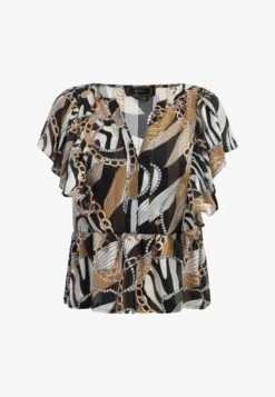 Faina CANEVA - Bluse - Schwarz Mehrfarbig 12 Faina CANEVA - Bluse - Schwarz Mehrfarbig -Faina Verkauf 2bff39d77e194405917c09628221468f