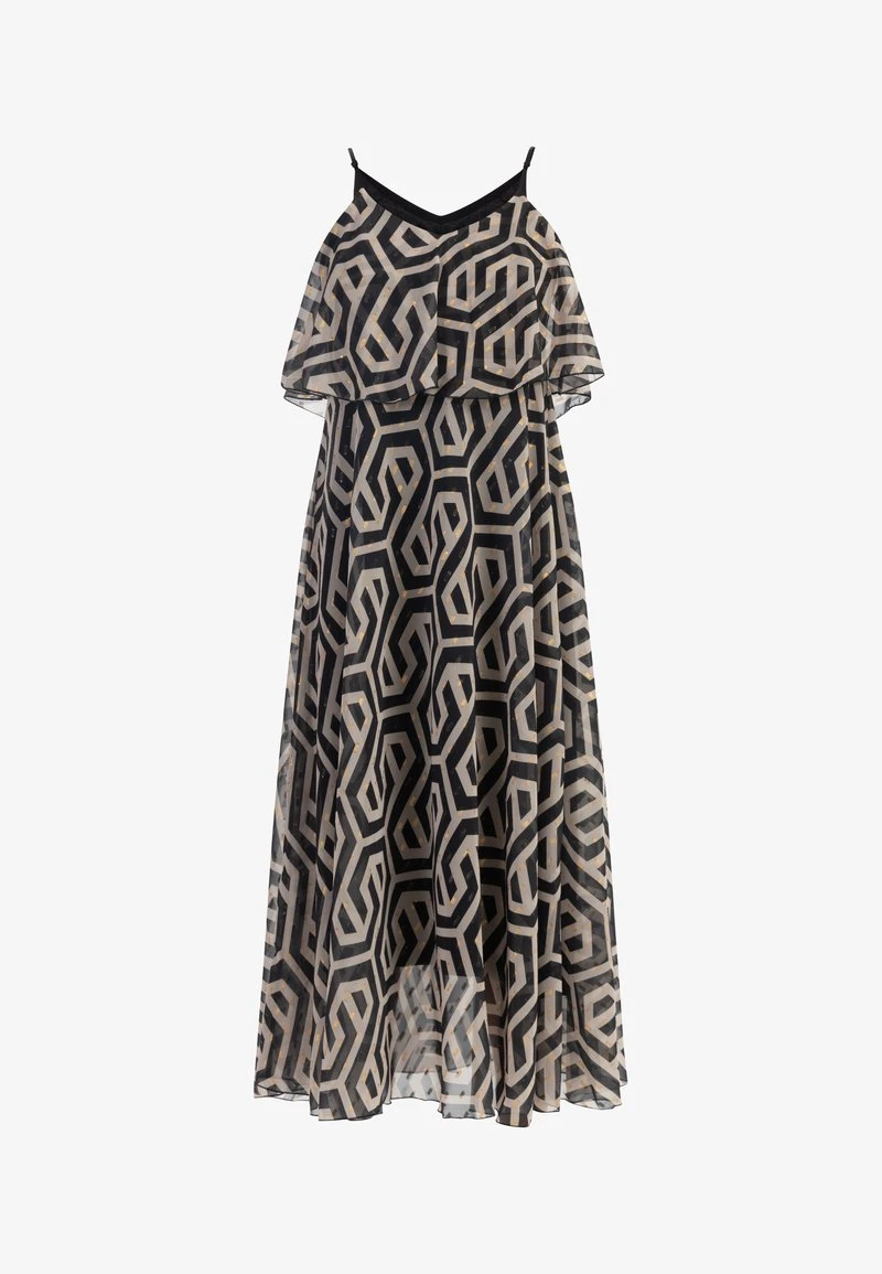 Faina Maxikleid - Schwarz Beige 7 Faina Maxikleid - Schwarz Beige - Image 5