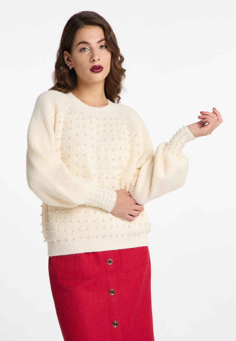 Faina Strickpullover - Wollweiss 3 Faina Strickpullover - Wollweiss