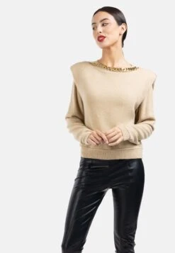 Faina Strickpullover - Beige -Faina Verkauf c181e435e38d42e18bc677e9f5355863