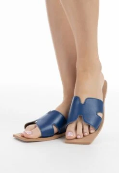 Faina Pantolette Flach - Blau