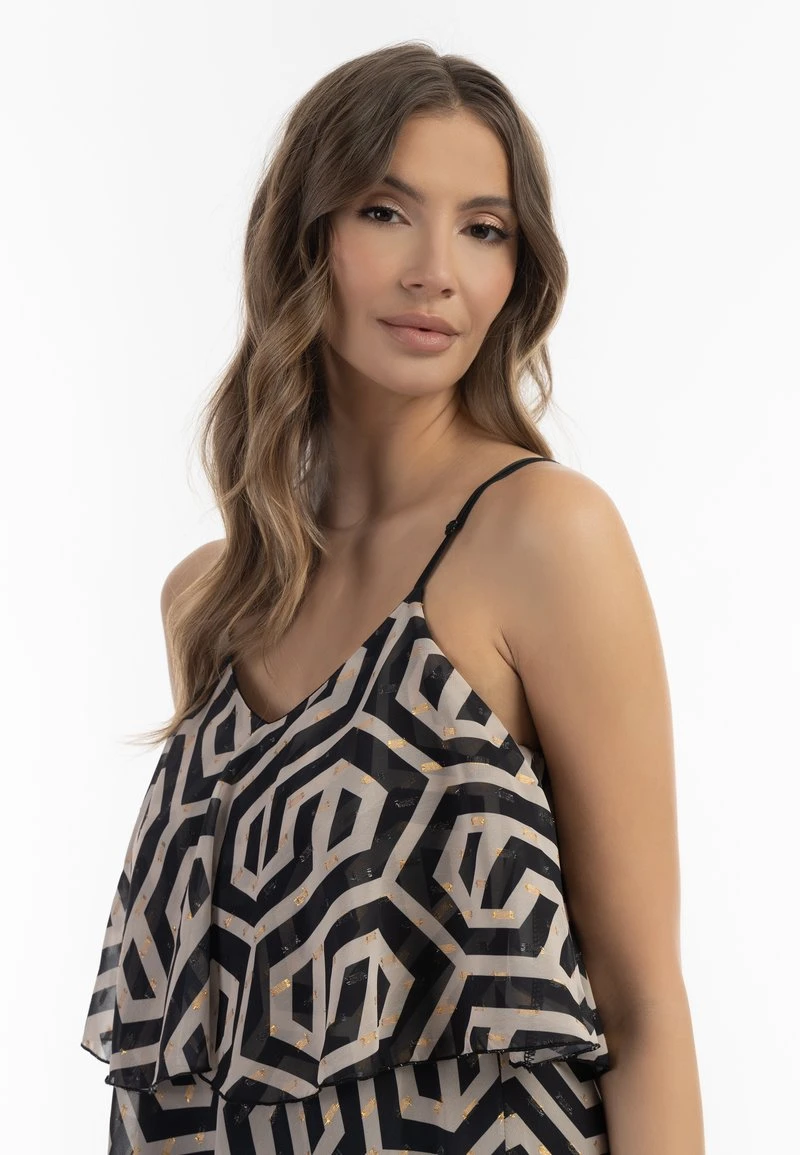 Faina Maxikleid - Schwarz Beige 6 Faina Maxikleid - Schwarz Beige - Image 4